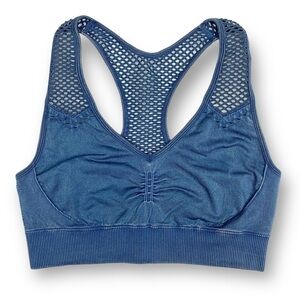 PRO-FIT Seamless Sports Bra with Mesh Racerback Blue Size Small (EUC)